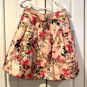 Ted Baker pink metallic floral skirt size 3